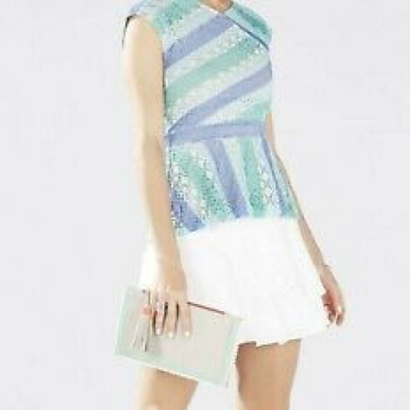 EUC BCBGMAXAZRIA Lace Peplum Top XXS - Picture 11 of 11